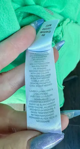 Z By Zella Neon Green Power Fleece Pullover Sweatshirt Size Medium NEW