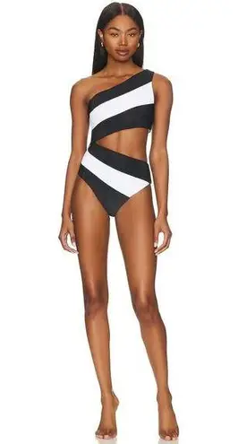 Beach Riot  Joyce One Piece SwimSuit in Black And White S M