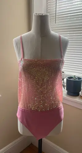 Vintage 90s escada by margaretha ley designer sequin pink bodysuit size 40