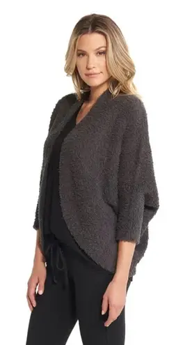 Barefoot Dreams Cozychic Shrug Knit Sweater Open Cozy Carbon Black L/XL