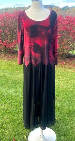The Pyramid Collection red & black velvet Goth Dress Size L
