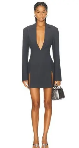 PRISCAVera Mini Jacket Dress in Charcoal Medium Womens Mini Blazer Black