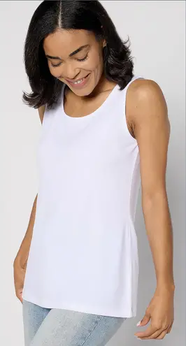 Susan Graver Modern Essentials Liquid Knit Tank Top White – Size Small – NWT