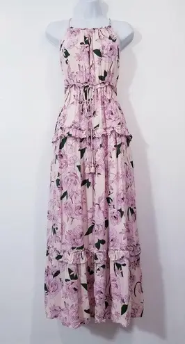 Lost + Wander Floral Print Ruffle Layered Spring Summer Maxi Dress