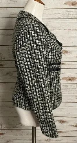 Sandro classic twee black/white single-breasted tweed blazer Size Medium