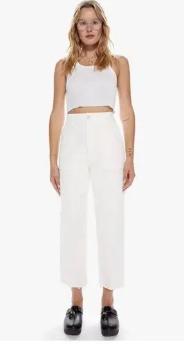 MOTHER Patch Pocket Private Ankle Fray Size 31 in Cream Puffs White