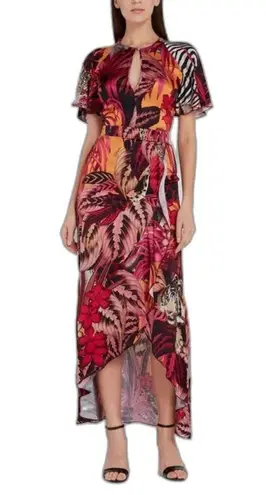 Just Cavalli Cape Sleeve Keyhole Dress Size 44IT Medium