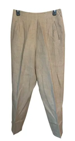 Vintage Women’s Tan 100% Tissue Linen Pants. Size 10. New Condition. Made in USA