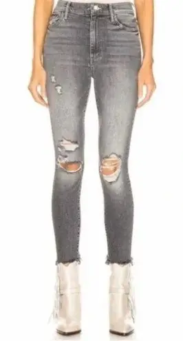 Mother High Waisted Looker Ankle Chew Scene of the Crime Grey Jeans Size 24 Gray