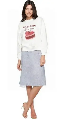 Strange Daze White Crewneck Sweatshirt Heart Cake Graphic NEW LARGE