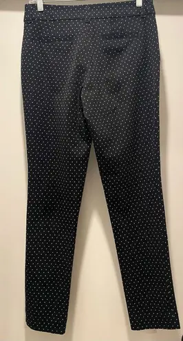 Faded Glory Mid-Rise Black & White Printed Work Skinny Straight Leg Pants Slacks