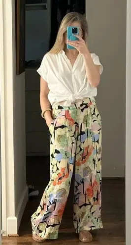 Equipment Multicolor Floral 100% Silk Ultra-flowy Lorin Wide Leg Trousers Size 2