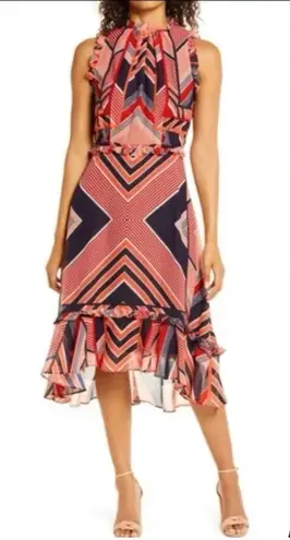 Julia Jordan  Red and Black Geometric Maxi Dress - Image 1