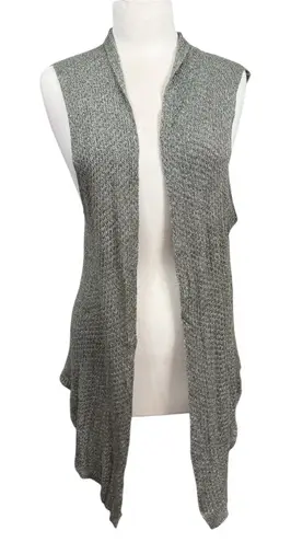 Maglia Silk Blend Open Front Drape Vest Gray Sleeveless Cardigan Medium - Image 1