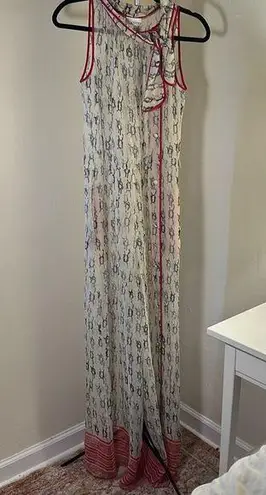 Red Valentino Crepe Sheer Red White Blue Knots Sailor Wideleg Yacht Jumpsuit