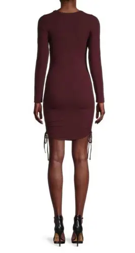 BB Dakota  Steve Madden Burgundy Ruched Ribbed Bodycon Dress Women's Size Medium