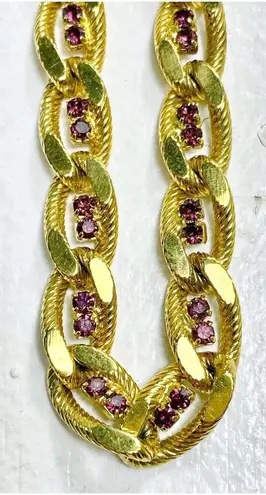 Givenchy Couture Gold & Amethyst Stone Necklace