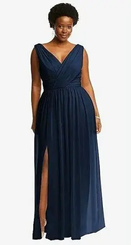 Dessy Collection Vivian Diamond Collection Chiffon Gown Style 2894 Size 18R Navy Blue