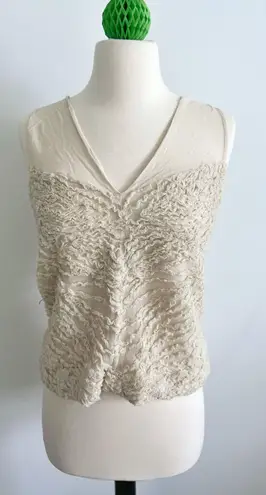 Robert Rodriguez top size 6 cream ruffle sweetheart