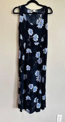 French Laundry VINTAGE 90s Maternity blue floral dress sz Large