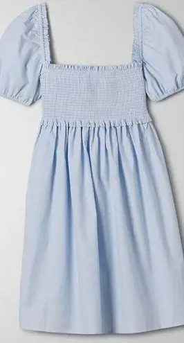 Aritzia Sunday Best Hadley Puff Sleeve Smocked Babydoll Dress Blue Women's M Size M