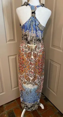 Shoreline halter neck multi print long maxi resortwear dress. Size S/M.