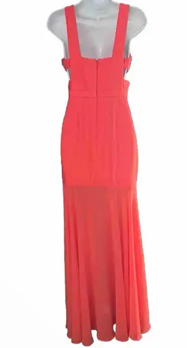 BCBGMAXAZRIA Coral Pink Orange Formal Party Maxi Dress Gown Womens XS - Small 0