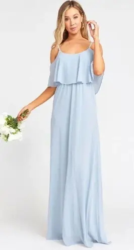 Show Me Your Mumu  Caitlin Ruffle Maxi Dress light Blue Size medium