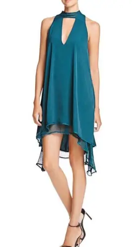 The Jetset Diaries Deep Emerald Imperial Sleeveless Chiffon Mini Dress Small