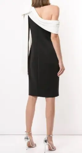 Tadashi Shoji Rigel Black White One Shoulder Dress NWT Formal Cocktail size L