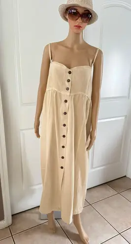 NANUSHKA Kaia Denim Button-Front Maxi Dress w/ Removable Straps