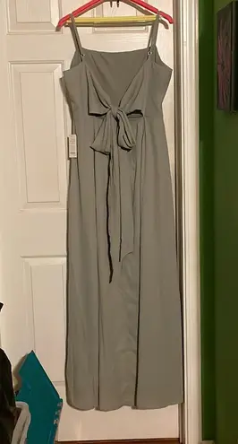 Show Me Your Mumu Lauren Tie Maxi Dress in Deep Sage Chiffon $148 NWT XXL