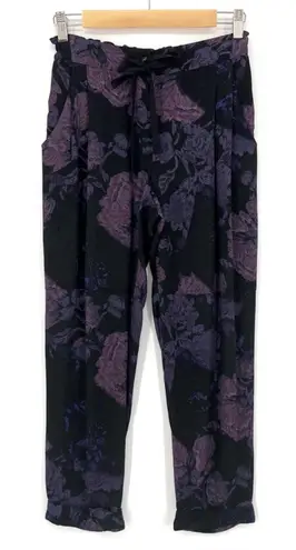 Wilfred Marais Floral Crop Pant Black Purple XS