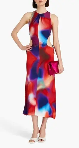 Rebecca Vallance Del Prado Midi Dress in Multicolor 4 Womens Cut out Cocktail Red