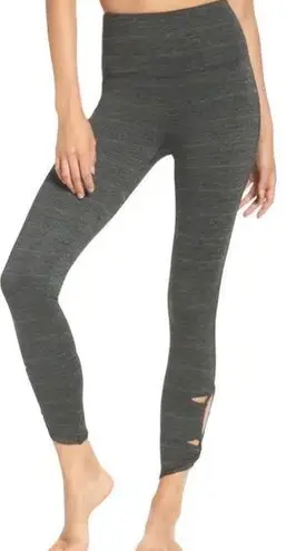 FREE PEOPLE revolve cutout leggings in green space dye
