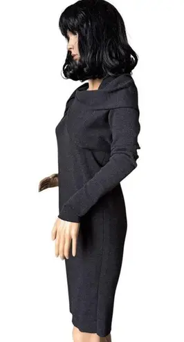 LANVIN Draped Twisted Wool long sleeved sweater dress in gray size small