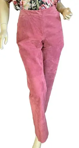 Newport News DARK MAUVE PINK BOOT CUT SUEDE TROUSERS (8)