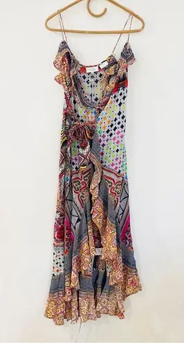 Camilla 100% silk asymmetric wrap dress in vintage vixen