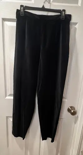 Charter Club Petite Black Velvet Pants Soft Elastic Waist Loungewear
