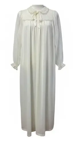 Vintage 60s Miss Elaine Ivory Lace Nylon Peignoir Nightgown Small Bridal Size undefined