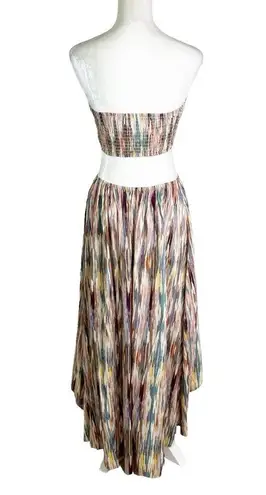 MISA Los Angeles MISA Myka Ikat Strapless Cutout Smocked Cotton Blend Dress Size S NWT