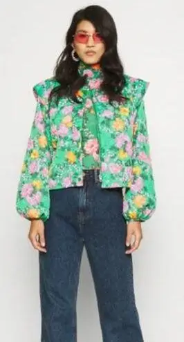 Cras Green White Quintacras Minty Quilted Bold Shoulder Jacket NWT 40 Green Wht Size undefined