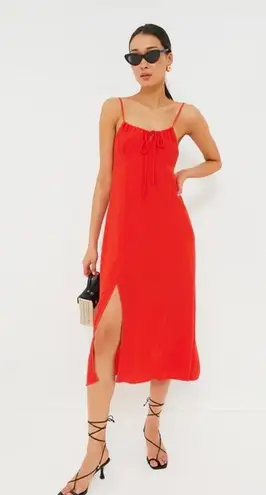 Emerson Fry Grenadine Amy Sundress Size M NWT Red Midi Dress Viscose Slit USA Size M
