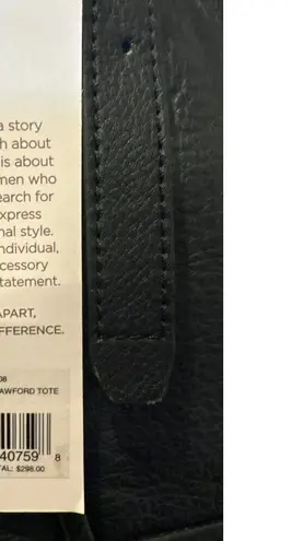 Kooba Crawford Black Leather Tote Bag With Double Handles Shoulder Purse NWT