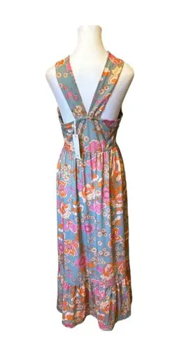 Grace Karin - Criss Cross Halterneck Sleeveless Floral Print Flowy A Line Maxi Dress - NWT