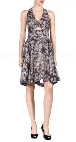Stella McCartney Floral Cotton Silk Blend Sun Dress Gray FEMININE COMFY LUXURY