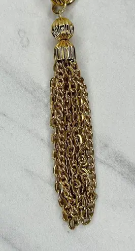 Gold Tone Chain Belt Tassel Charm Y2K Festival Style Extra Small/Small ✨
