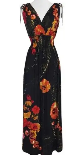 Carmen Marc Valvo - Floral Sleeveless Maxi Dress Sz
