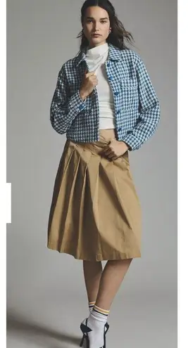 Anthropologie  Dolan Left Coast Cropped Jacket Women XS Blue Houndstooth Print - Image 3