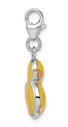 Sterling Silver Amore La Vita Enameled 3-D Duck Charm